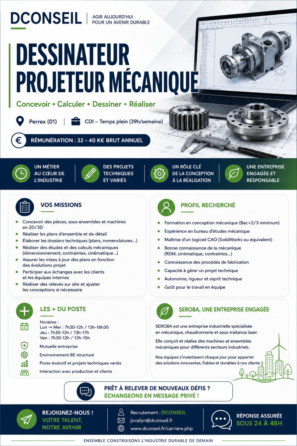 Affiche de l’offre Projeteur Dessinateur Mécanique