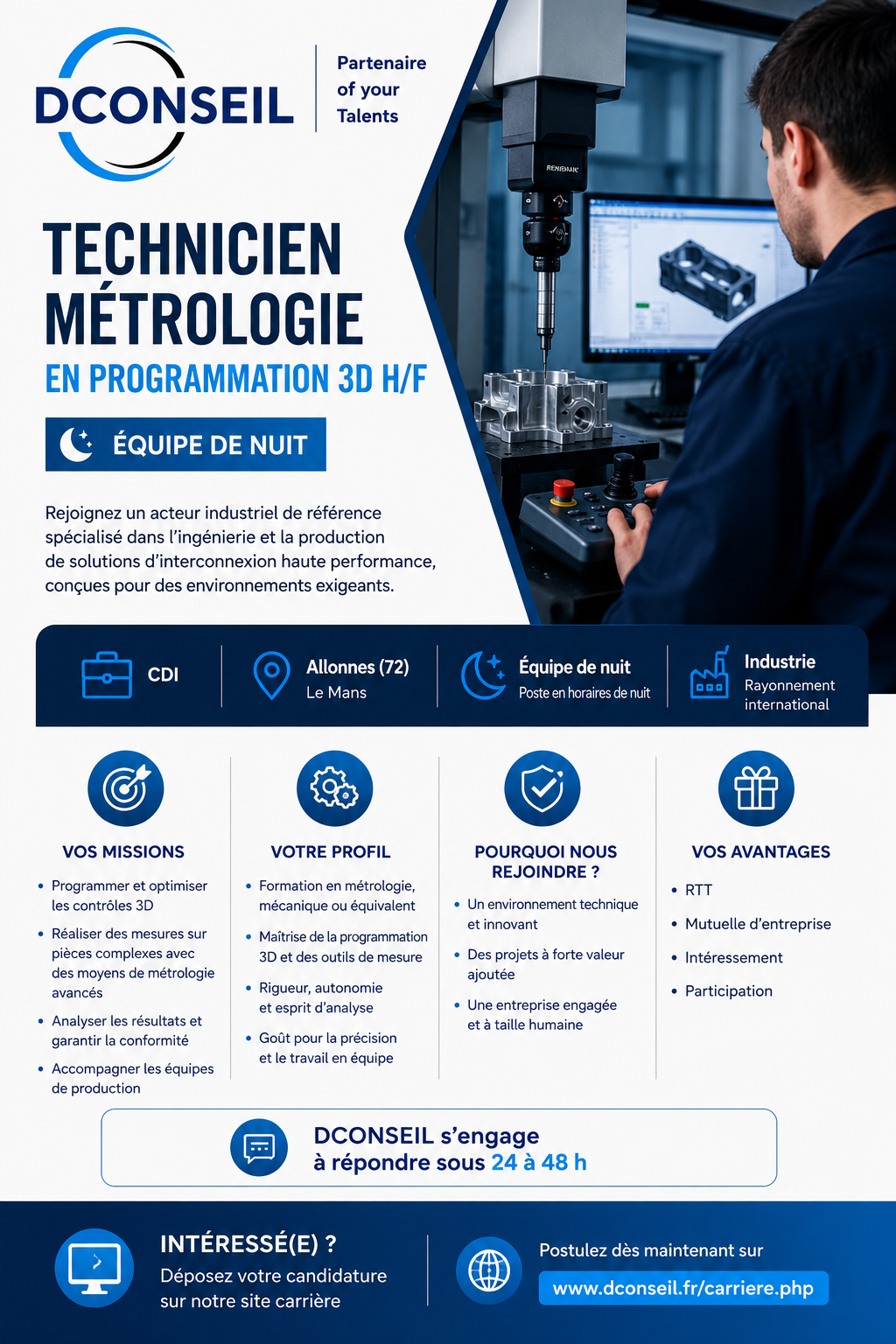 Affiche de l’offre Technicien Métrologie en Programmation 3D