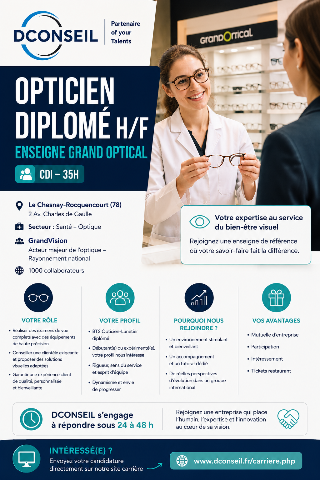 Affiche de l’offre Opticien diplômé