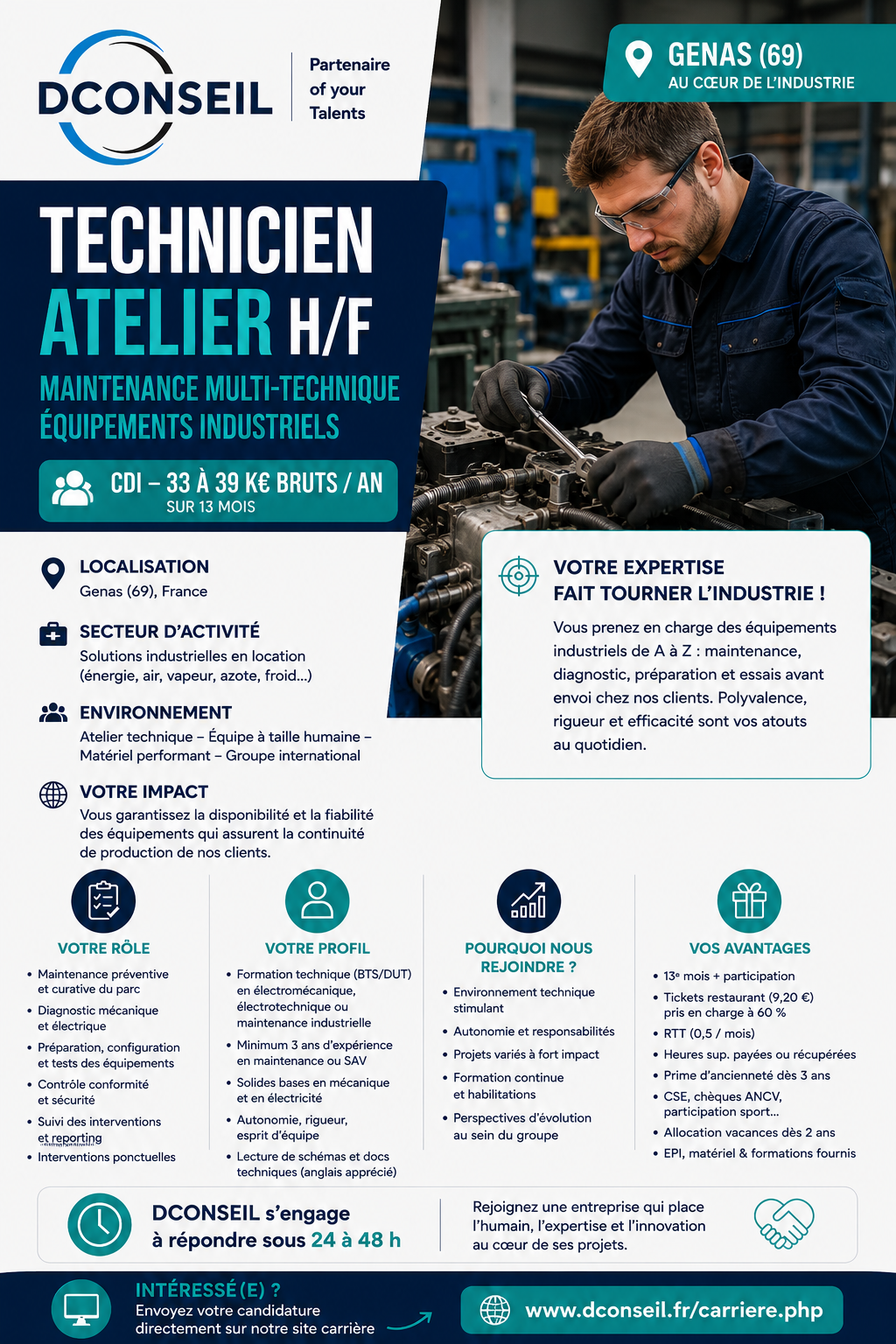 Affiche de l’offre Technicien Atelier